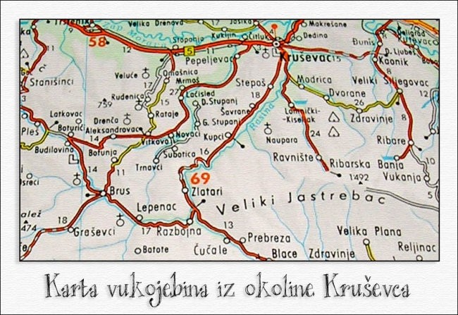 Ovo je karta iz osamdeset i neke godine, koja prikazuje Stojanovo selo sa širom okolinom.