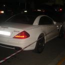 Mercedes in front of the club
