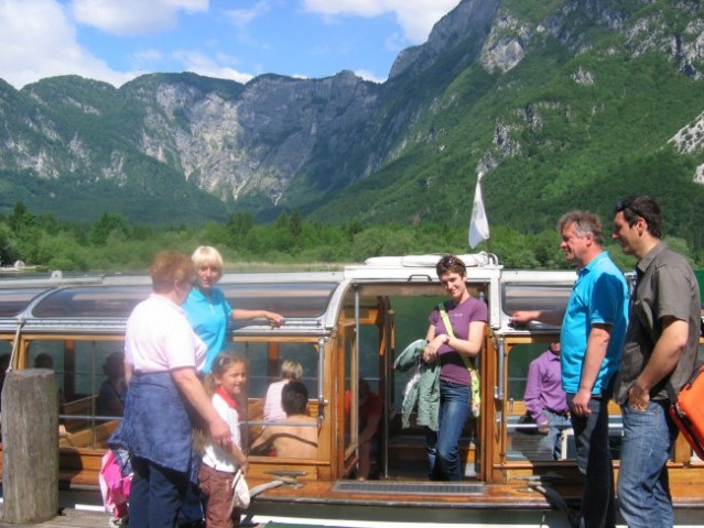 Riding on the Bohinj excursion boat