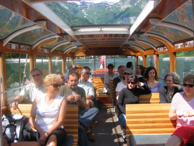 Riding on the Bohinj excursion boat