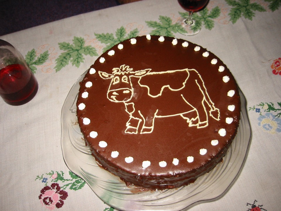 Čokoladna torta za tastov rojstni dan.