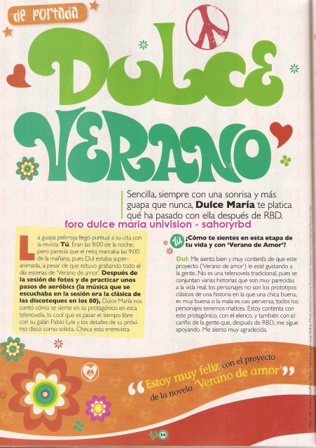 Dulce María na revista Tú (Junho de 2009) - foto