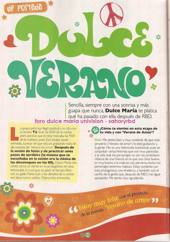 Dulce María na revista Tú (Junho de 2009) - foto povečava