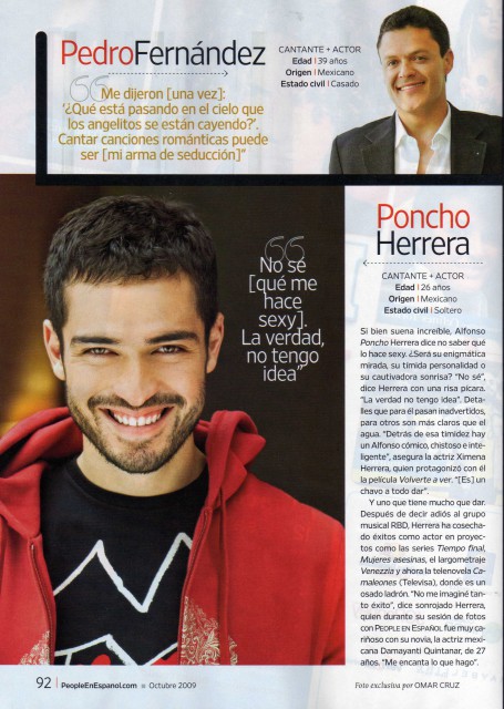 Alfonso na revista People En Espanol (Outubro - foto