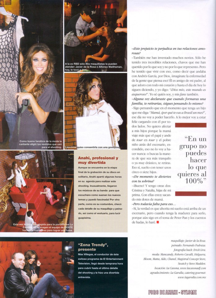 Anahí na revista Gente (Setembro de 2009) - foto povečava