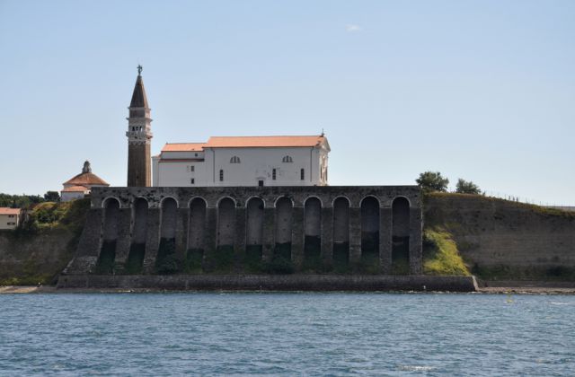 Piran- pogled z morja - foto