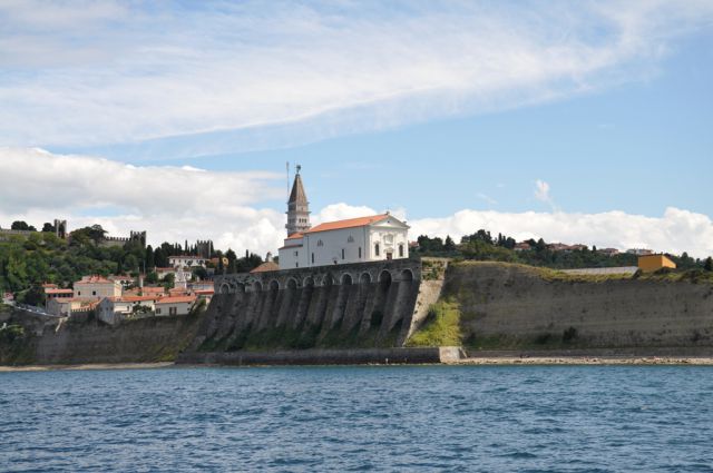 Piran- pogled z morja - foto