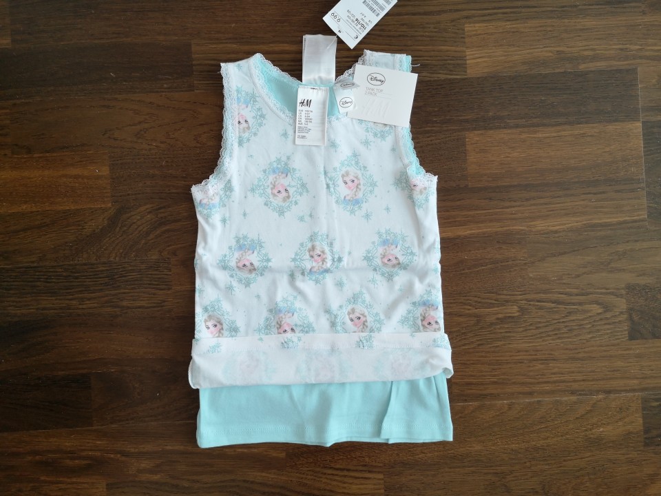 hm frozen sp. majčki št. 110/116 6 €