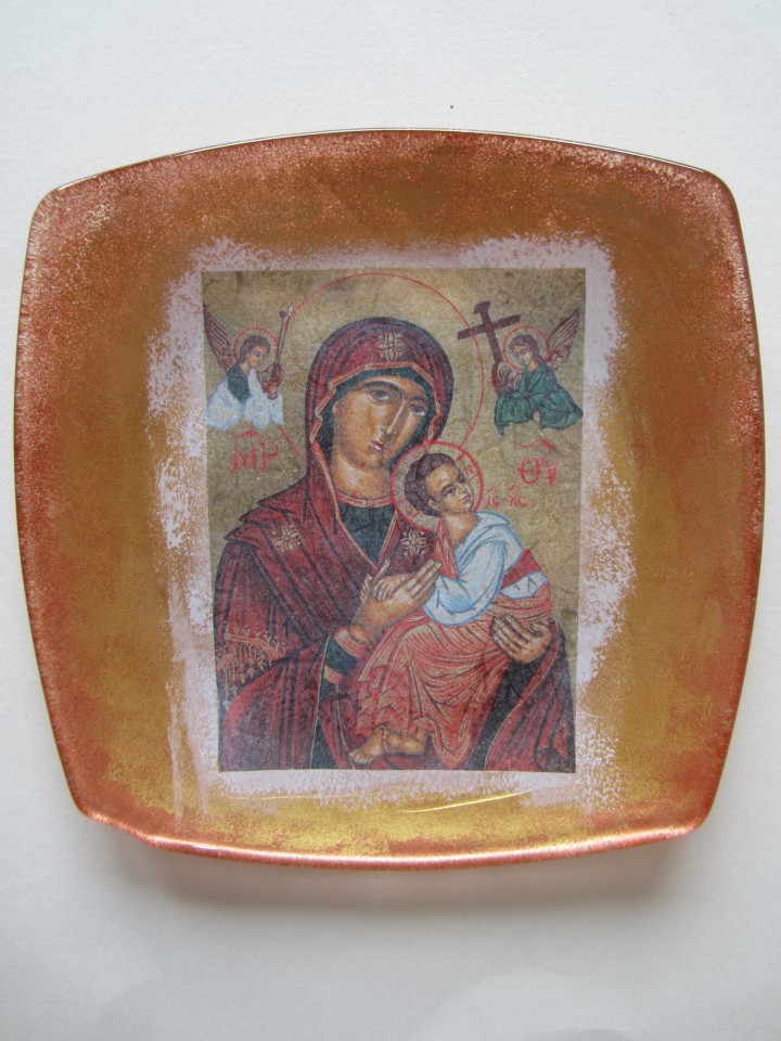 okrasni krožnik - Marija z Jezusom