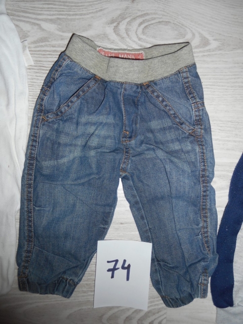 Otroške hlače 74 Mana baby, kavbojke, jeans, 4 eur