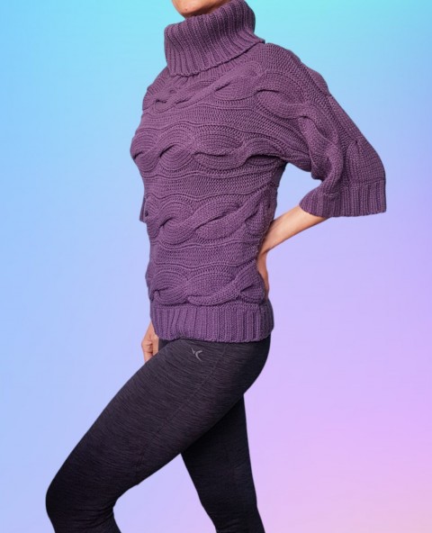 Modni puloverček vijola, lahko na manjši št., 3.5 e