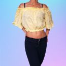 Prijetna rumena crop majica XS, S 2,50€