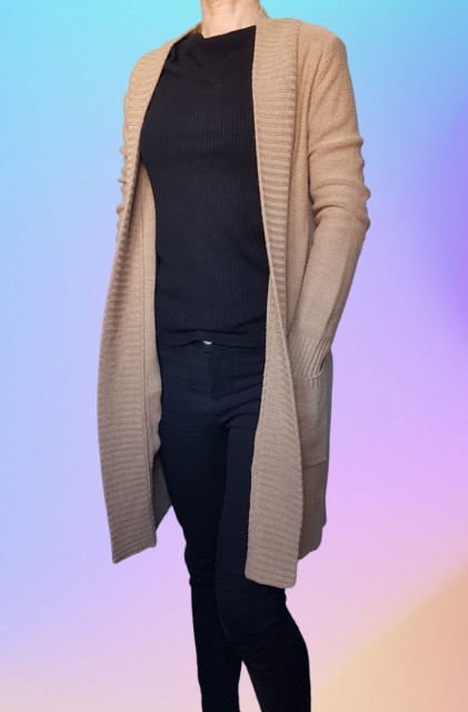 H&M pleten plašček, jopica, svetlo rjav XS-S, 4e
