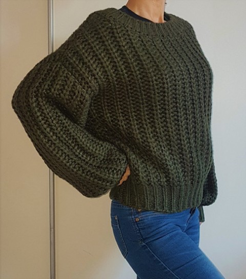 Pulover PIECES olivno zelen, 1x oblečen, 4e