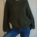 Pulover PIECES olivno zelen, 1x oblečen, 4e
