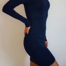 Pletena temno modra obleka, XS, 7e