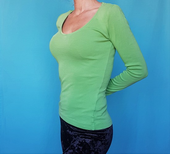 H&M zelena raztegljiva majica, XS, 1e