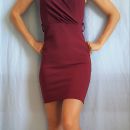 Bordo rdeča elegantna obleka, XS, 7e