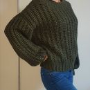 Pulover PIECES olivno zelen, 1x oblečen, M, 7 e