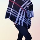 Modni pončo z ovratnikom, uni, 15 e