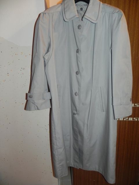 Sv.siv dolg plašč, z naborki na rokavih, eleganten, posloven 40/42, 60 eur