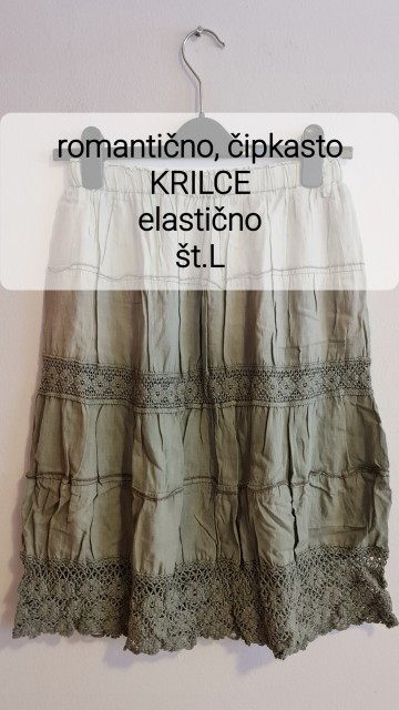 KRILO - št.L ■čipka, olivno ■100% bombaž ■SANPRIT
