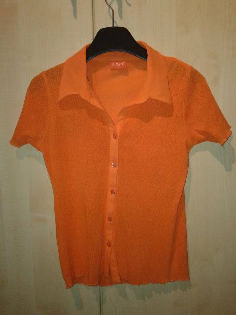Prosojna srajčka, oranžna, št. 36, 8€