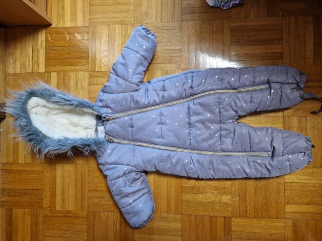 Pajacek topel zimski z rokavicami - foto
