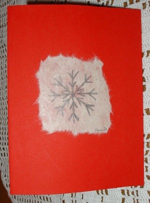 2001 - na rižev papir s svinčnikom narisana snežinka 