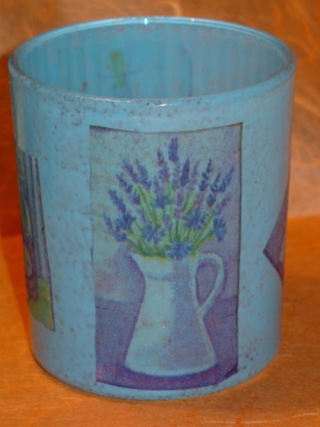 čajna lučka z motivi sivke, frost efekt