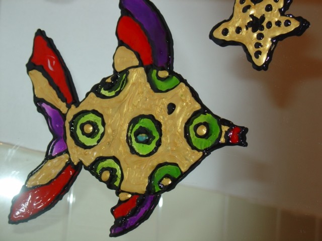 Mediteran swap - dobila od mice (window color riba in zvezda, že namontirani na ogledalu v
