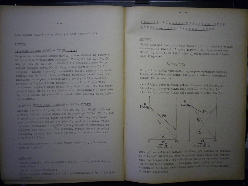 FIZIKALNO-KEMIJSKE VAJE, 1963-5