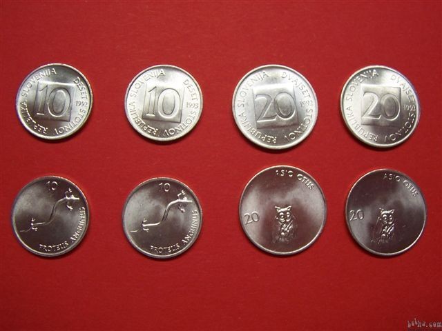 SLO - STOTINI - KOMPLET 10 + 20 - STOTINOV - UNC