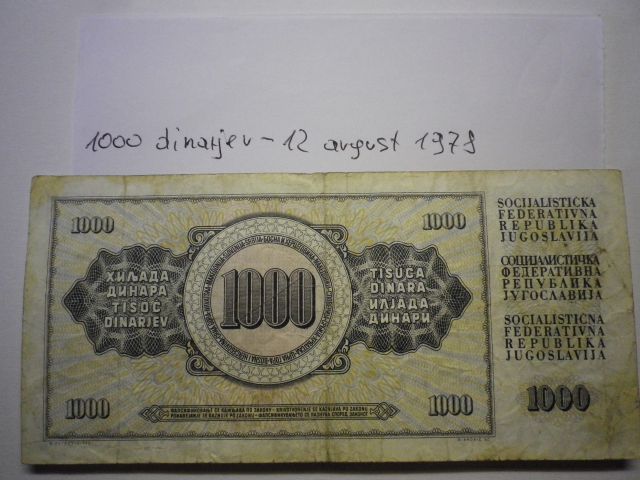 1000 dinarjev - 12 avgust 1978