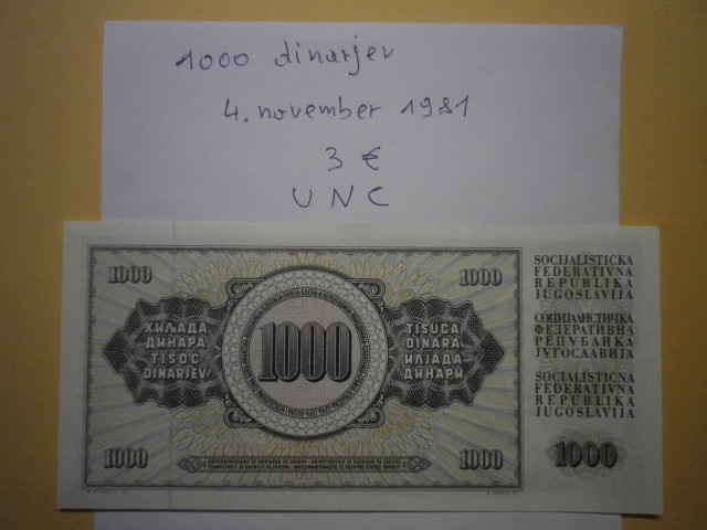 1000 din 4 november 1981 - UNC