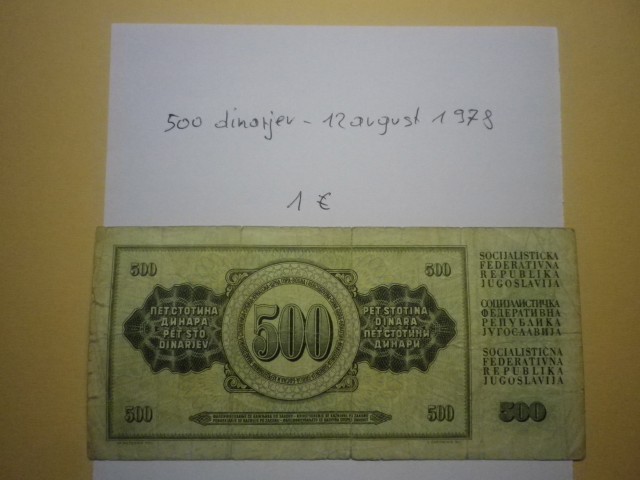 500 dinarjev - 12 avgust 1978