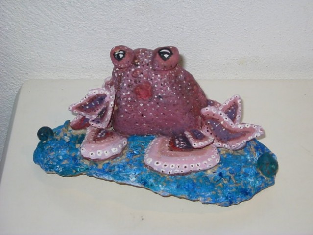 Hobotnica (zlepljeni kamni in poslikani z oljnimi barvami)