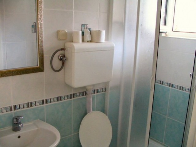 HIŠA - 1. nadstropje - kopalnica s tuš kabino, umivalnikom in straniščem.