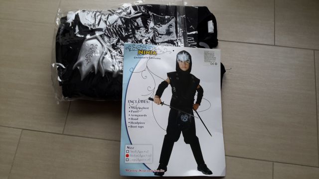Ninja pustni kostum za starost 7-10 let cena 7€ + poštnina