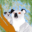 My first chars, koalas Goomai and Maka, goomai means water rat on aborigin