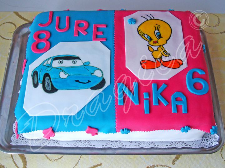 Tweety & Cars torta