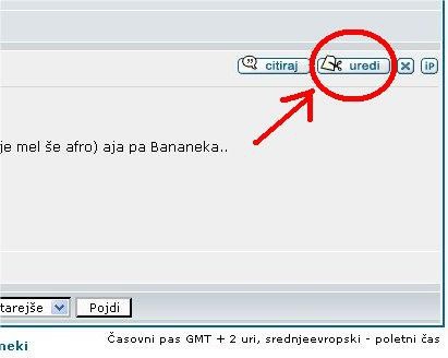 Uporaba gumba 'uredi' - foto povečava